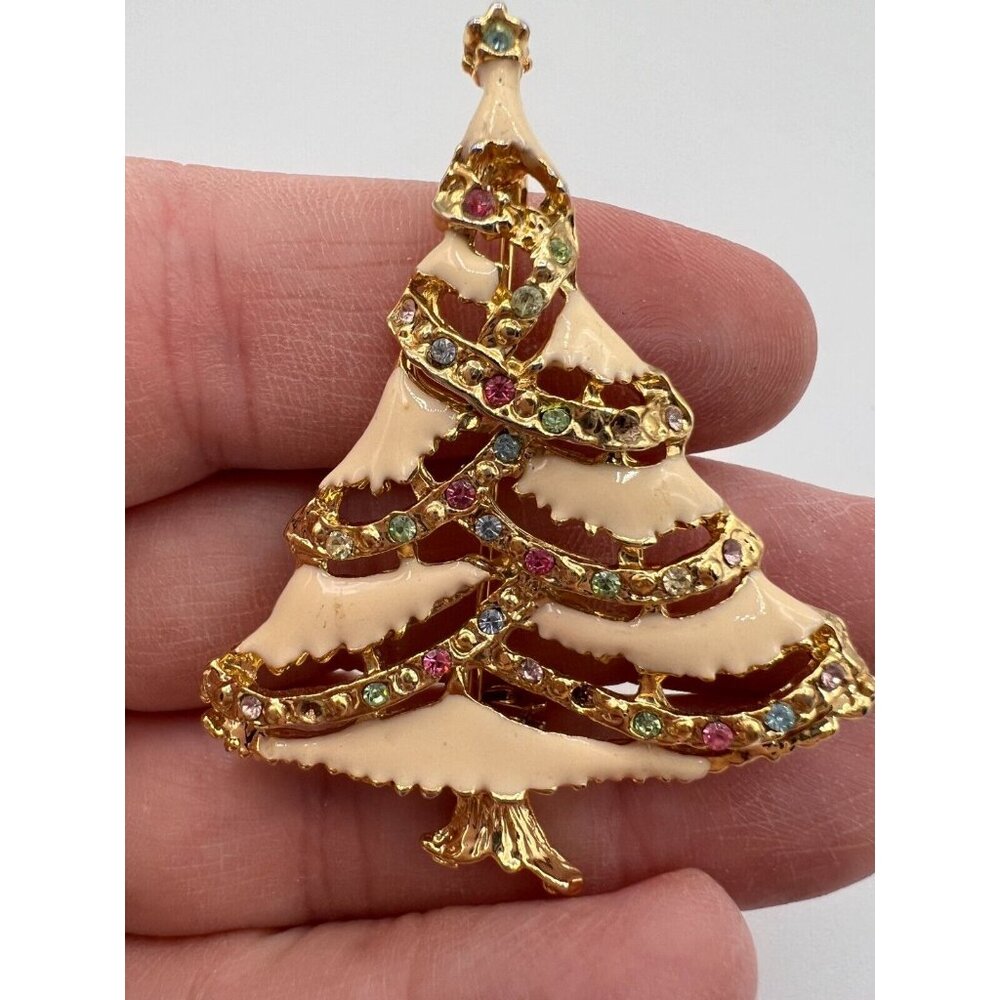 Vintage Christmas Brooches Pins Set of 13 Metal Stone Plastic Unsigned - Picture 11 of 16